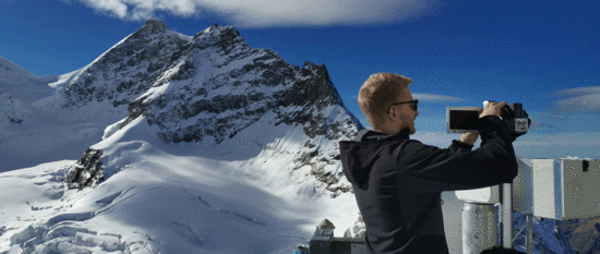 Forscher auf dem Jungfraujoch