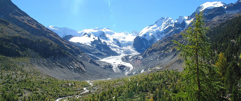 Bergtal mit Gletscherzunge
